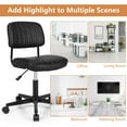 thumbnail image 5 of Costway 2PCS PU Leather Office Chair Adjustable Swivel Task Chair with Backrest Black, 5 of 11