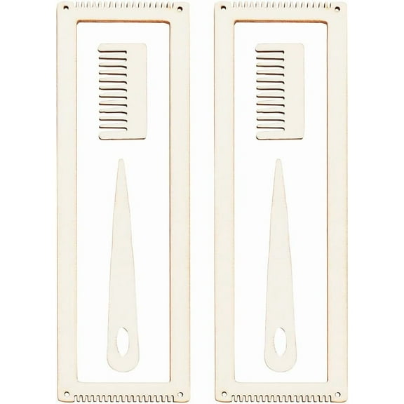 2 Sets Weaving Loom Kit - Mini Wooden Weaving Looms - DIY Weaving Loom Art Tapestry Loom with Weaving Comb Teardrop Crochet Needle - For Beginners DIY Knitted Crafts for DIY