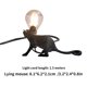 thumbnail image 5 of Lámpara de mesa Lámpara de escritorio de ratón Lámpara de mesa lateral de animal de resina Bombilla de luz E12, Negro, Enchufe de EE. UU., Ratón acostado sweethay HA003391-15B, 5 of 7