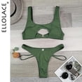 thumbnail image 1 of Bikini sexy con aberturas, traje de baño de mujer, micro traje de baño de corte alto, traje de baño elegante, conjunto de playa de 2 piezas, 1 of 4