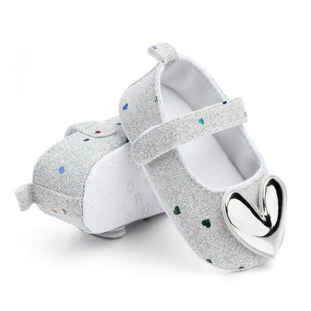 

Winter Cotton Workout Athletic Toddler Shoes for Kids Gray Activewear Heart School Baby Shaped Girls Infant Soft Soled Princess Indoor Walking 12