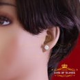 thumbnail image 4 of King of Bling's 925 Yellow Sterling Silver 0.74ct Cubic Zirconia Women's Hip Hop Flower Earrings, 4 of 12