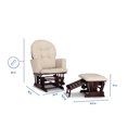 thumbnail image 6 of Graco Parker Infant Nursery Wood Glider and Ottoman Espresso with Beige, 6 of 6