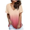 thumbnail image 1 of Cathalem T-Shirts Courts pour Femmes à Manches Courtes avec Motif, T-Shirt de Vacances, Rose P, 1 of 4
