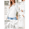 thumbnail image 3 of DOKOTOO Pullover Hoodies for Woman Drop Shoulder Hooded Sweatshirts Casual Buttoned Pullover Tops White L US12-14, 3 of 9