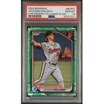 Graded 2024 Topps Bowman Jackson Holliday #BCP47 Chrome Prospects Lunar Glow Rookie RC Baseball Card PSA 10 Gem Mint
