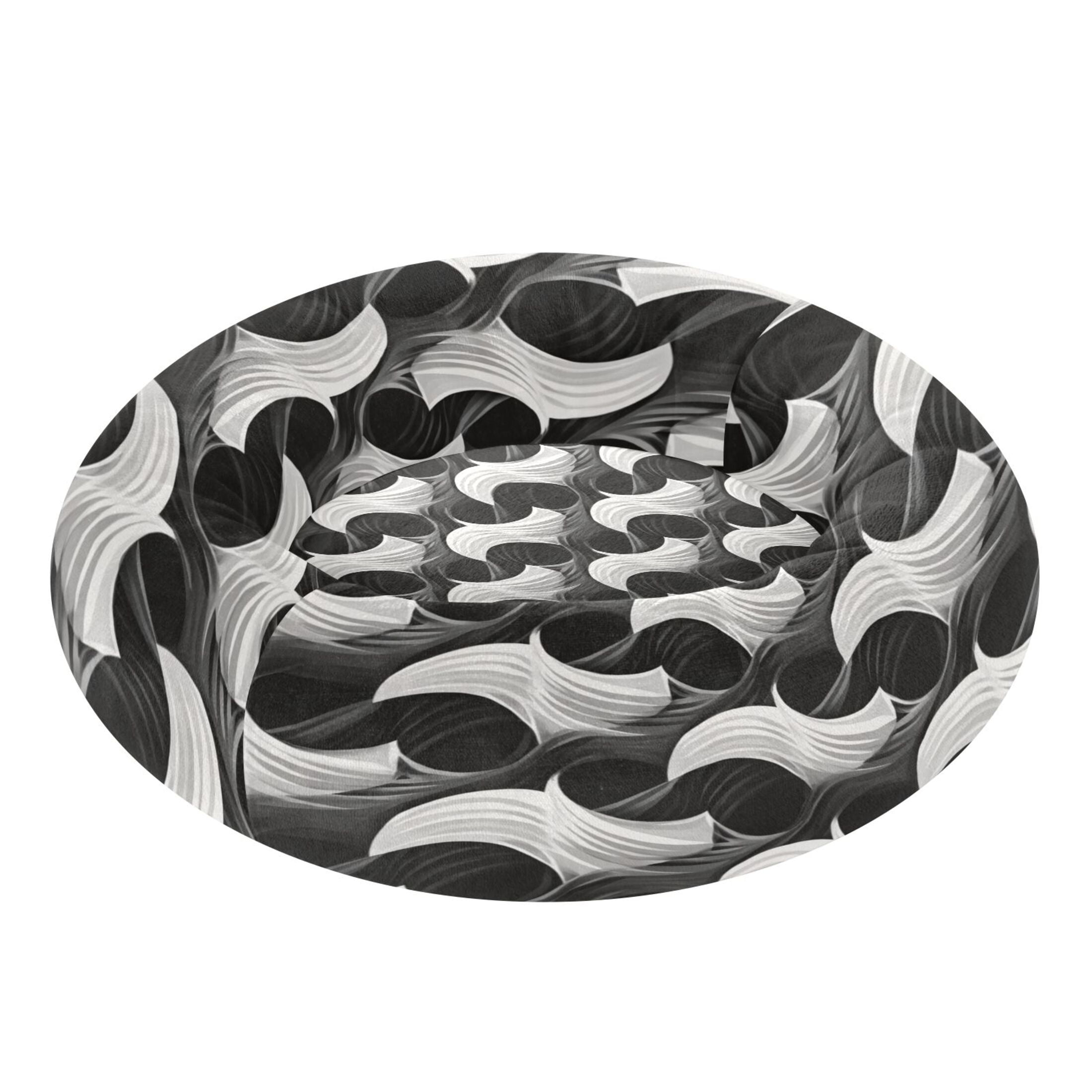 Iauyy Pet Couch Donut Cat Bed for Indoor Cats/Small Dogs Washable & Machine with Non-slip Bottom Calming Cat Furniture, Shapes Overlap Each Other (S)