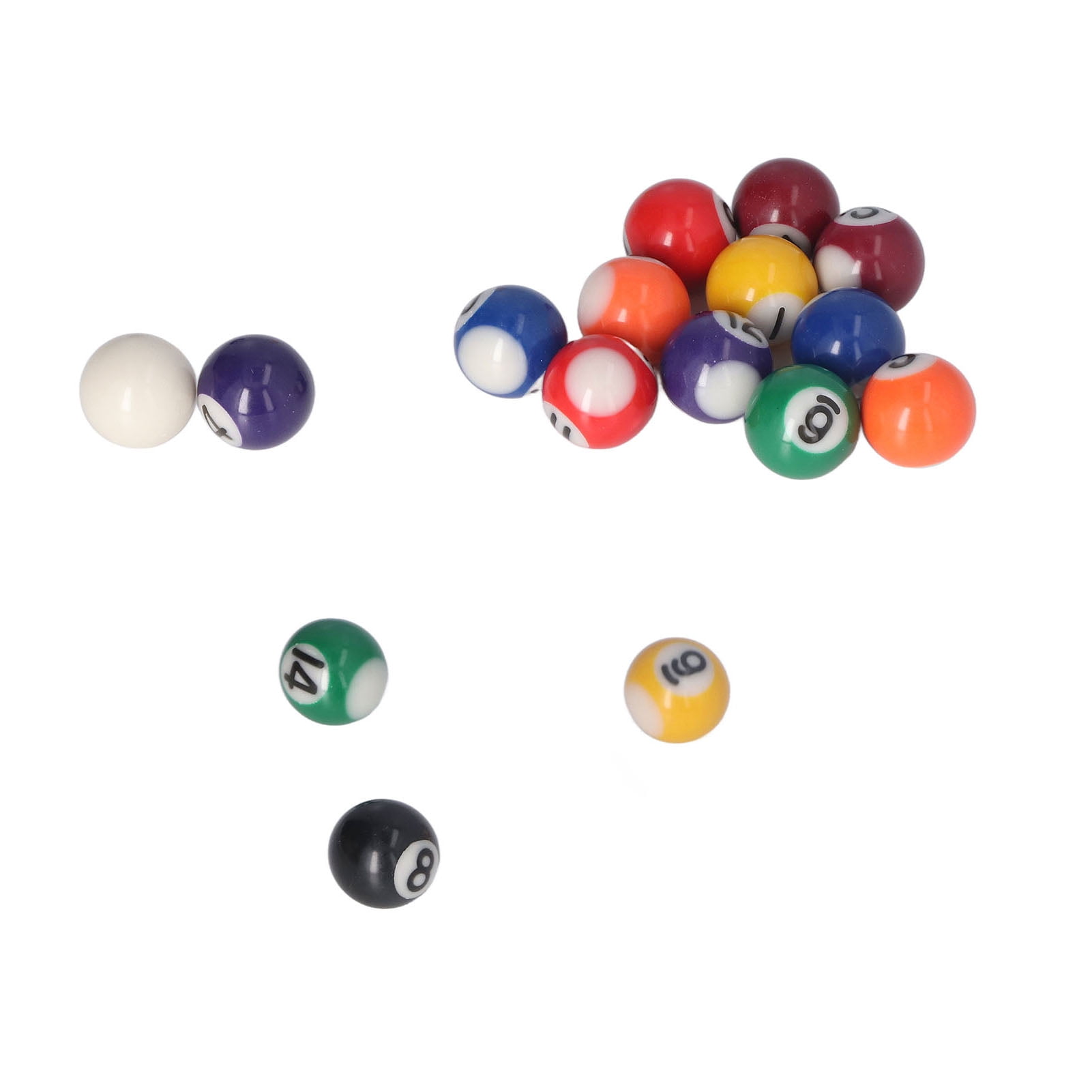 Mini Billiard Ball, Mini Pool Balls 25mm Resin Complete 16 Balls For