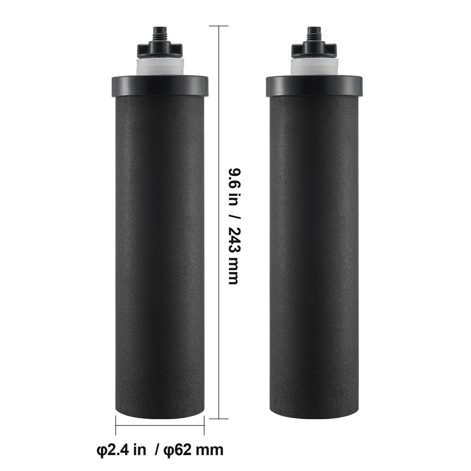 Replacement Gravity Water Filter Cartridges, High-Efficiency Coconut Carbon Block, Removes 99.9% Chlorine and Fluoride, Compatible with Berkey and Most Gravity Systems