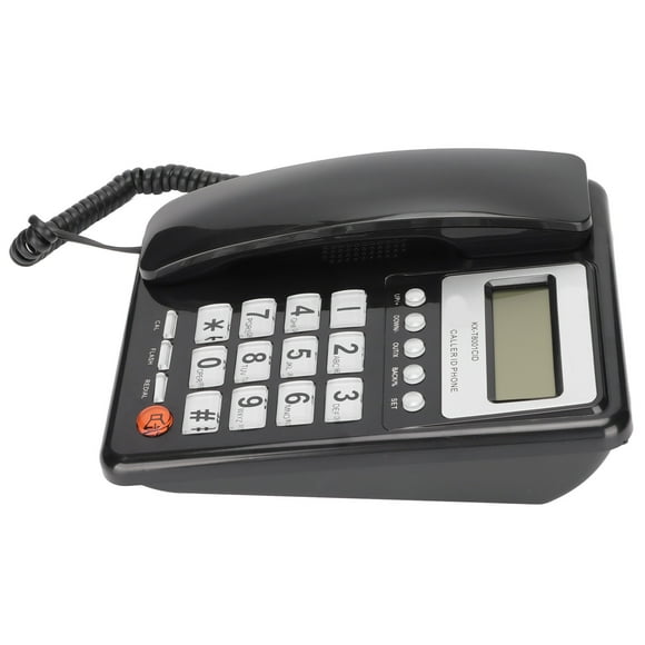 Hotel Wired Phone, LCD Display Ringtone Selectable Desktop Wired Phone FSK DTMF Pre Dial Function  For Home Black,White