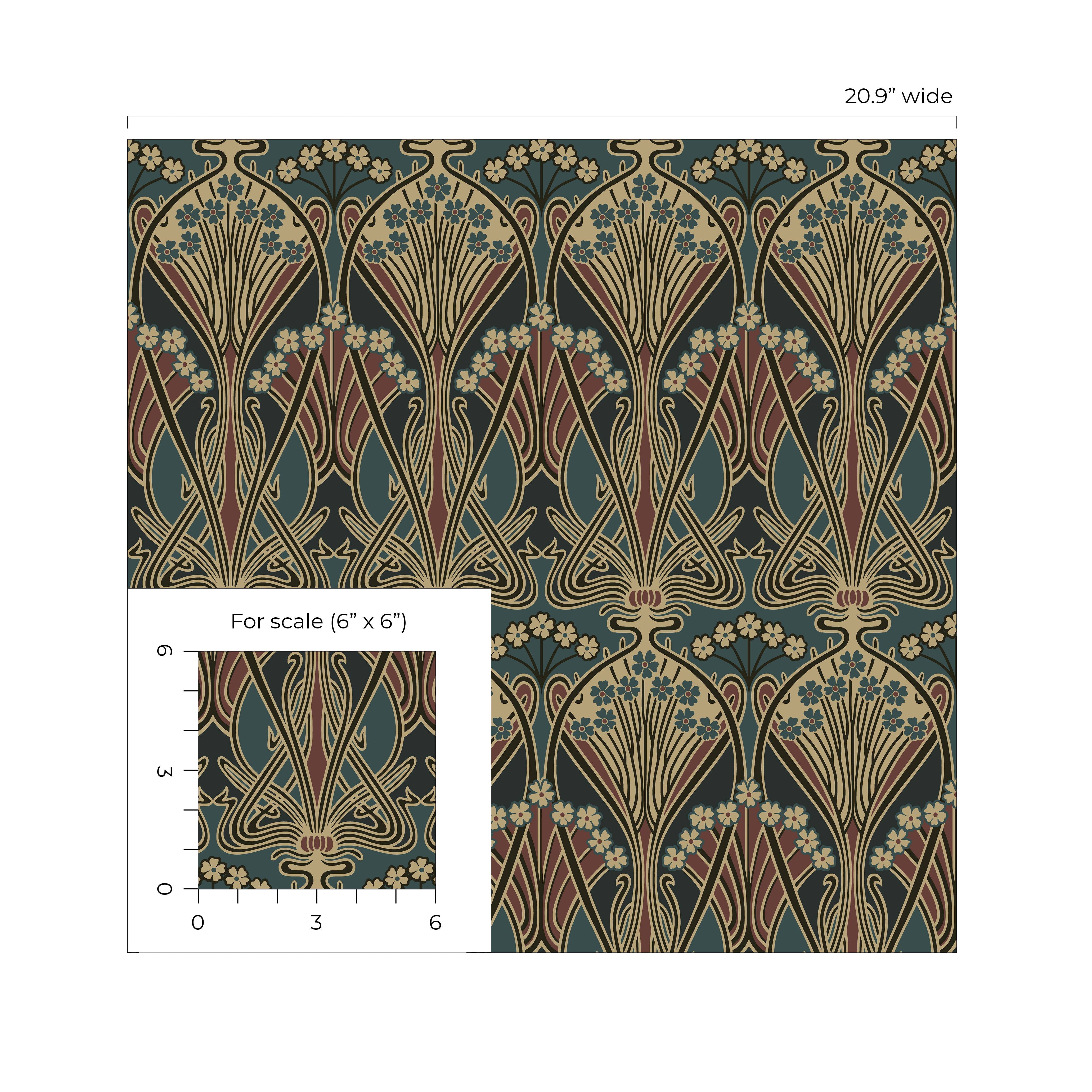 NextWall Aegean Blue & Clay Deco Dragonfly Peel and Stick Wallpaper