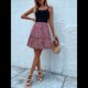 thumbnail image 4 of Vestido Mini Floral de Verano 2025 para Mujer, Estilo Bohemio, Fluido, Corto, Sin Mangas, con Volantes y Tirantes Finos. Negro XL, 4 of 7