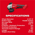 thumbnail image 4 of Milwaukee Tool M18 Brushless 4-1/2" / 5" Cut-Off Grinder, Paddle Switch, 4 of 12