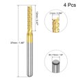 thumbnail image 2 of Uxcell 1/8" Shank 2.4mm x 12mm Titanium Coated Carbide End Mill CNC Router Bits 4 Pack, 2 of 6