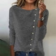 thumbnail image 2 of Arlun Plus Size Long Sleeve Knit Sweaters Top Button down Crewneck Soft Comfortable Pullovers 2025 Fall Winter Solid Color Thin Sweater Stylish Casual Outfits Grey XXL, 2 of 4
