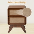 thumbnail image 5 of YOCWO Linen Nightstand with 2 Drawer for Bedroom, Mid Century Bedside Table with Curved Edges, Walnut, 15.75"W, 21.66"H, 5 of 8