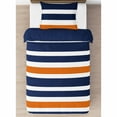 thumbnail image 3 of Sweet Jojo Designs Stripe Navy Blue and Orange Twin Bedding Collection, 3 of 6