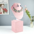thumbnail image 2 of braveheart Jewelry Display Stand Velvet Necklace Bracelet Holder Bracelets Rack Organizer Layout Props Home Shop Showcase Pink Type 1 Pink 3 Slots Ring Holder, 2 of 6