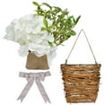 thumbnail image 5 of Coolmade Cream Hydrangea Door Hanger Basket Wreath, Spring and Summer Wreath, Farmhouse Door Hanger Wildflower Basket Wreath for Front Door, 5 of 7