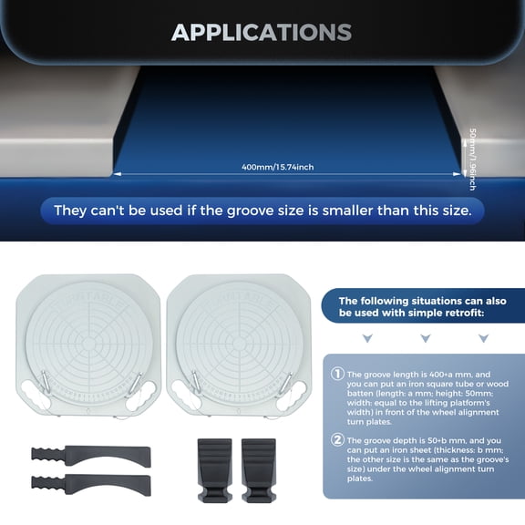 1 Pair 5 Ton Wheel Alignment Turn Plates Car Truck Front End Wheel Tool Durable