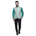 thumbnail image 5 of Atasi Block Mens Casual Jackets Lightweight Partywear Indian Waistcoat Printed Nehru Jacket-Small, 5 of 6