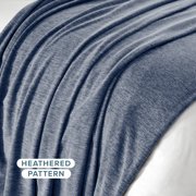 Bare Home Lightweight Polar Fleece Blanket Heather Blue Throw/Travel