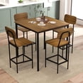 thumbnail image 1 of Costway 5-Piece Industrial Dining Table Set w/ Counter Height Table & 4 Bar Stools, 1 of 10