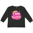 thumbnail image 3 of Inktastic Bowler I Love Bowling Girls Long Sleeve Toddler T-Shirt, 3 of 5