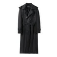 thumbnail image 3 of LIUJUNSHOP Men's Short Trench Coat Mens Double Long Trench Coat with Shoulder Tabs and Belt Stylish Versatile Outerwear, 3 of 7