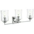 thumbnail image 3 of Living District Ronnie 3 Light Chrome And Clear Bath Sconce, 3 of 6