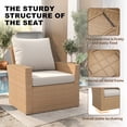 thumbnail image 3 of UDPATIO Wicker Patio Furniture Set, 5 Piece Outdoor Sectional Conversation Sets, Yellow PE Rattan Patio Sofa Set for Balcony, Backyard, Beige, 3 of 8