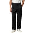 thumbnail image 4 of cocolona Mens Casual Linen Pants Elastic Button Waist Straight Wide Leg Commute Work Pants with Pockets, 4 of 4