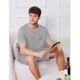 thumbnail image 3 of EKOUAER Men's Pajamas Set Soft Sleepwear lightweight 2 Piece Shorts Set Casual Loungewear, 3 of 6