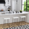 thumbnail image 3 of Beaumont Lane 24" Rectangular Transitional Wood Bar Stool in White, 3 of 3