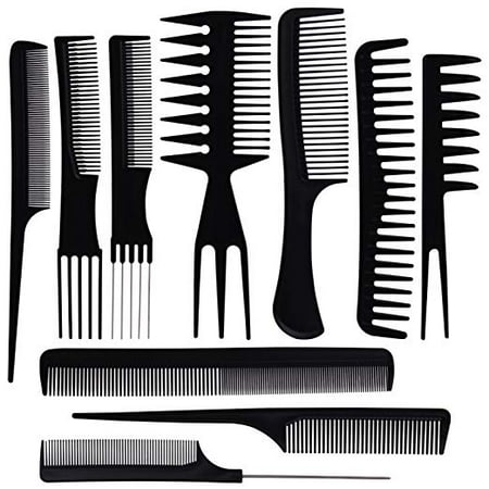 - 10 Piece Set Hair Stylists Professional Styling Comb Set Variety Pack Great for All Hair Types & Styles