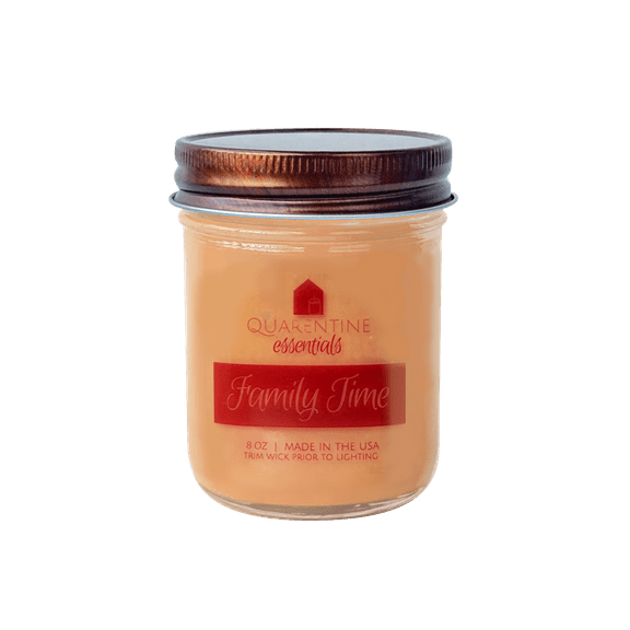Natural Organic Family Time Soy Wax Candle, Floral & Woody Scent, Aromatherapy & Massage Oil - Quarentine Essentials by Carla Miles