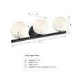 thumbnail image 6 of Designers Fountain Crown Heights 25 inch 3-Light Matte Black Bathroom Vanity Light Fixture with White Art Glass Shades, D252C-3B-AG-MB, 6 of 6