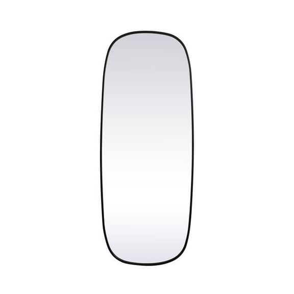 24 x 60 in. Metal Frame Oval Mirror, Black