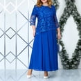 thumbnail image 1 of Vestido de gasa de encaje con falda bordada de talla grande para mujer Vestido transpirable y cómodo, 1 of 5