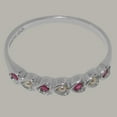 thumbnail image 6 of LBG British Made 925 Sterling Silver Cultured Pearl & Ruby Womens Promise Ring - 33 size options - Size 9.5, 6 of 9