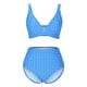 thumbnail image 5 of Trajes de baño para mujer Trajes de baño de dos piezas a cuadros para mujer Trajes de baño de vendaje Cuello redondo Trajes de baño sin espalda Trajes de baño de 3 piezas para mujer, 5 of 9