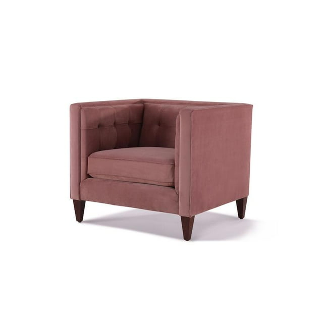 Jack Tufted Tuxedo Accent Arm Chair Ash Rose