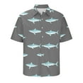 thumbnail image 7 of ZQUUVOU Men's Shirt Short Sleeve Vintage Cuba Beach Summer Button Shirt (Gray,4XL), 7 of 7