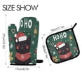 thumbnail image 2 of Yayeee Oven Mitts and Pot Holder Set of 2 Heat Resistant Kitchen Gloves Baking Hot Pad, Christmas Cat, 2 of 5