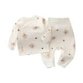 thumbnail image 1 of Odeerbi 3M-2Y Niños Niñas Pijamas de Algodón Otoño Pantalones de Manga Larga Juego de Ropa de Dormir Con Estampado Suave Cintura Alta Juego de Pijamas de Invierno, 1 of 3