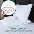 Micropuff Pillow Protectors with Zipper Standard Size White Premium