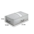 thumbnail image 3 of Underbed Storage Bag Foldable Organizer | Breathable Nonwoven Fabric | Zippered with Clear Window & Reinforced Handles | Fits Blankets Clothes Comforters | 45L Gray | 31.5x18.5x5.9in, 3 of 7