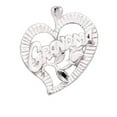 thumbnail image 1 of Sterling Silver 18" 1mm Box Chain Small GRANDMA Heart And Rose Pendant Necklace, 1 of 2