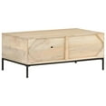 thumbnail image 3 of vidaXL Coffee Table 35.4"x19.7"x14.6" Solid Mango Wood and Natural Cane, 3 of 10