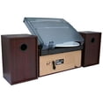 thumbnail image 5 of Boytone BT-28SPS Tocadiscos Bluetooth Estilo Clásico con Radio AM/FM, Reproductor de Cassette, Reproductor de CD, 2 Altavoces Estéreo Separados, Grabación de Vinilo, Radio, Cassette a MP3 Ranura SD US, 5 of 5